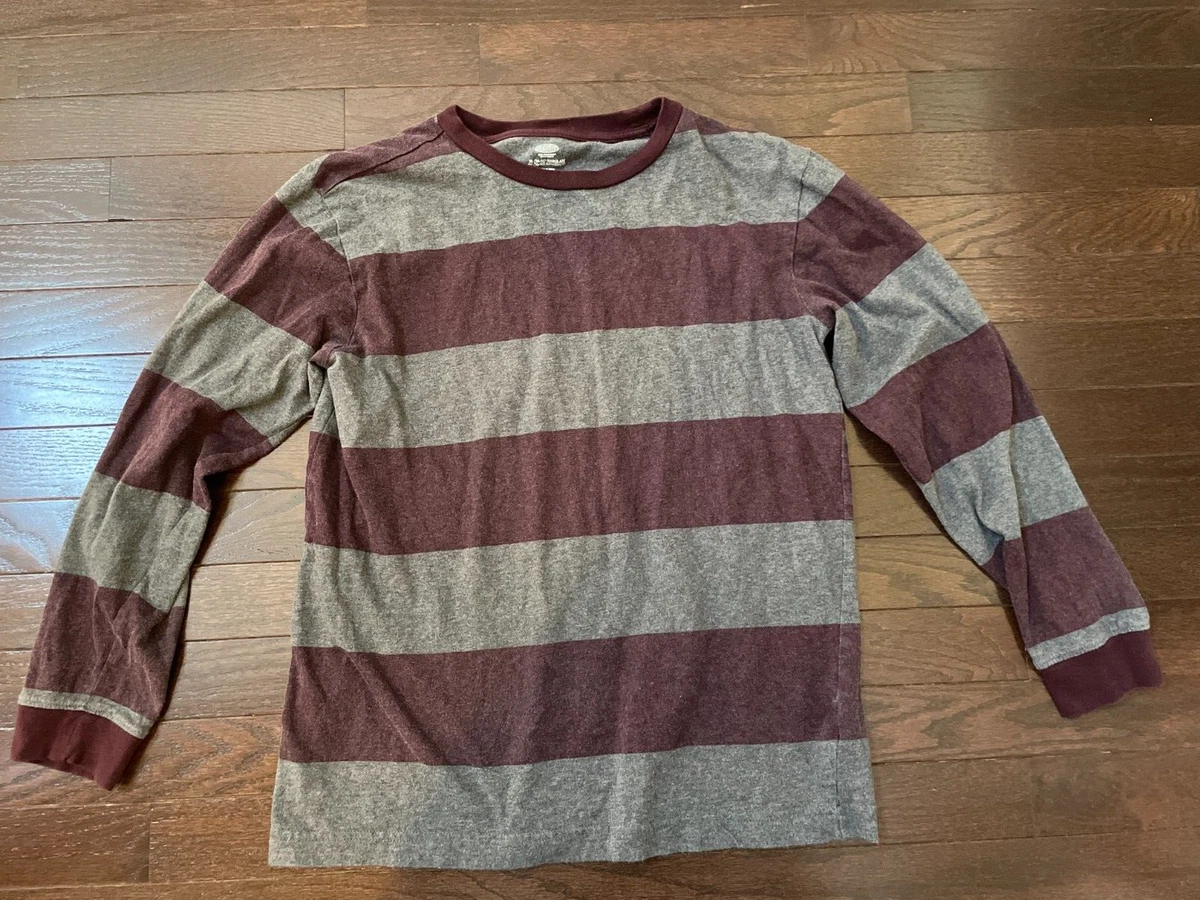 Old Navy Boys XL 14 16 Striped Tee Long Sleeve Gray Burgundy eBay