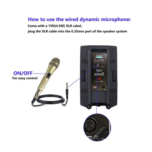 Dynamisches Mikrofon Unidirektionales Mikrofon Kabelgebunden Handmikrofon Kirche Bühne KTV Mikrofon - Bild 4 von 12