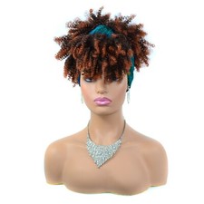 Synthetic Afro Hair Headband Wigs Wrap Wig Curly Bangs Lady Cosplay Party Wigs
