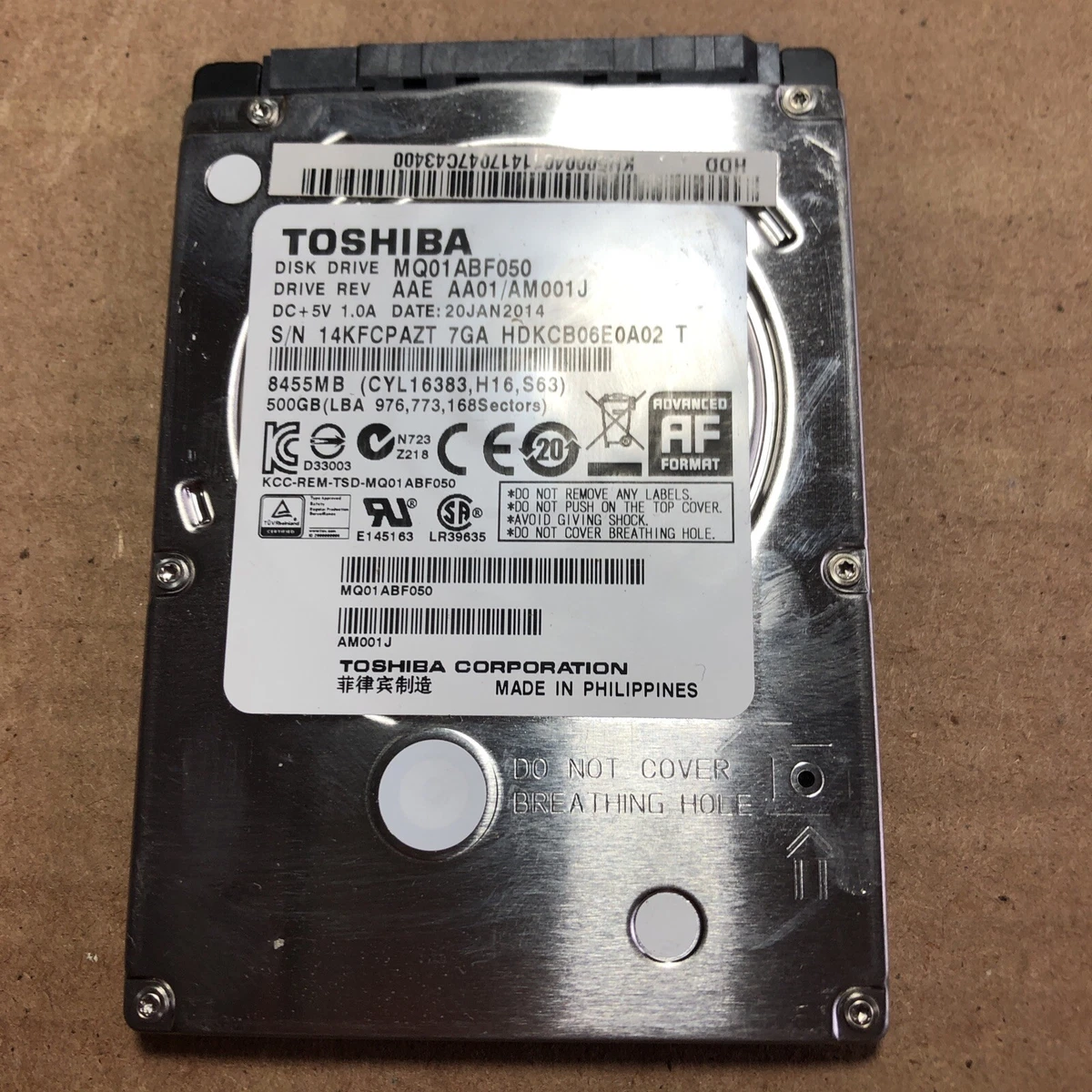 Toshiba hotsell mq01abf050 500gb