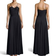 HALSTON Strappy Evening Black Gown Maxi Dress Sz L