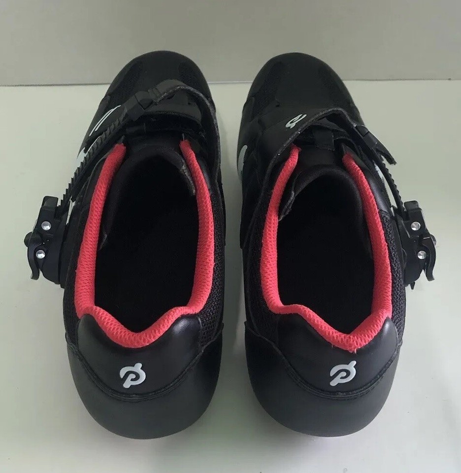 Peloton Cycling Shoes Black White Red Size 41 (Men's 8/Women's 10) with