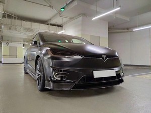 Details About Tesla Model X Carbon Fiber Body Kits Front Lip Diffuser Side Skirt Spoiler