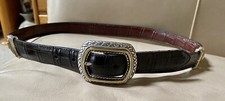 BRIGHTON LEATHER ALLIGATOR EMBOSSED REVERSIBLE BELT SIZE 32