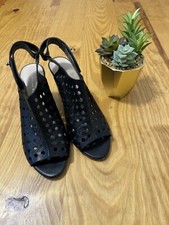 LOEFFLER RANDALL ALIX Open Toed Bootie Block Heel Sandals Black Women  s SIZE 7B