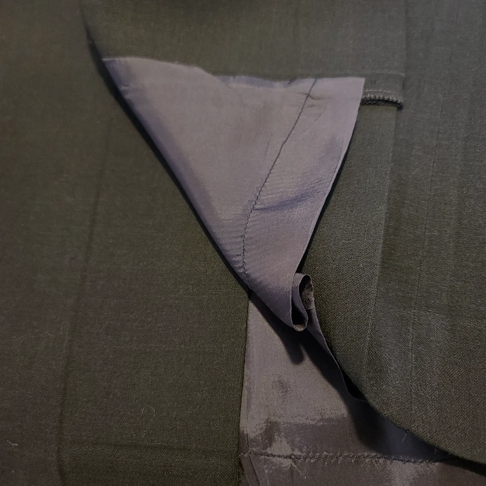 Falda midi de lana recta delantera marrón negra con abertura frontal ISSEY MIYAKE S-US M-JP Foto 4 de 4