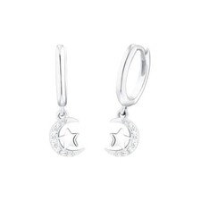 Princess Lillifee Children Earrings Creoles Silver Star Zirconia White 2035294