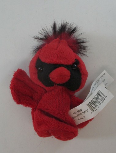 XBOT Cardinal red bird FINGER PUPPET Ganz plush new