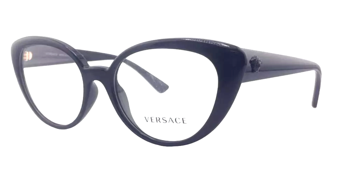 ico.ページです New VERSACE Eyeglasses MOD. 3349-U GB1 53-17 140 Black Cat
