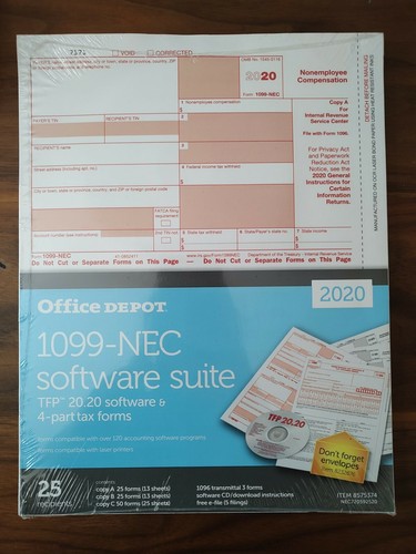 Office Depot 1099 NEC Software Suite TFP 20 20 Software 4 Part Tax Office depot 1099 nec software suite tfp 20 20 software 4 part tax