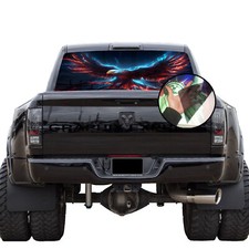 Truck Back Window Graphics American Flag Eagle P549 See Through Rear Decal