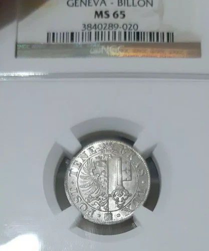 NGC Switzerland MS 65 Geneva  1840   5 Centimes Coin Unc Silver Full Luster