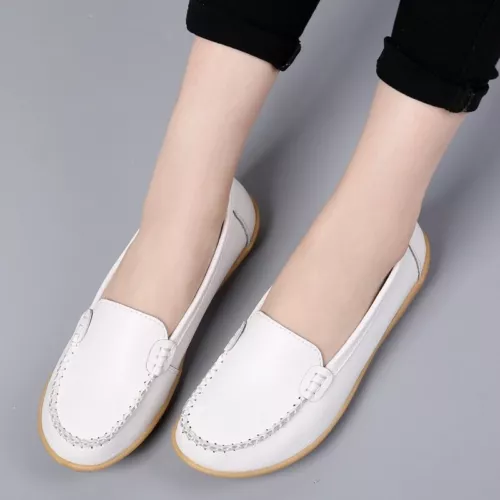 Women's Genuine Leather Casual Shoes Flat Loafers Non-slip loafers size 4.5 - 12 - Picture 11 of 60