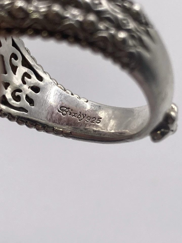 Anillo Barbara Bixby Topacio Transparente/Blanco Firma Flor .925 18k Talla 10 Declaración Foto 4 de 4