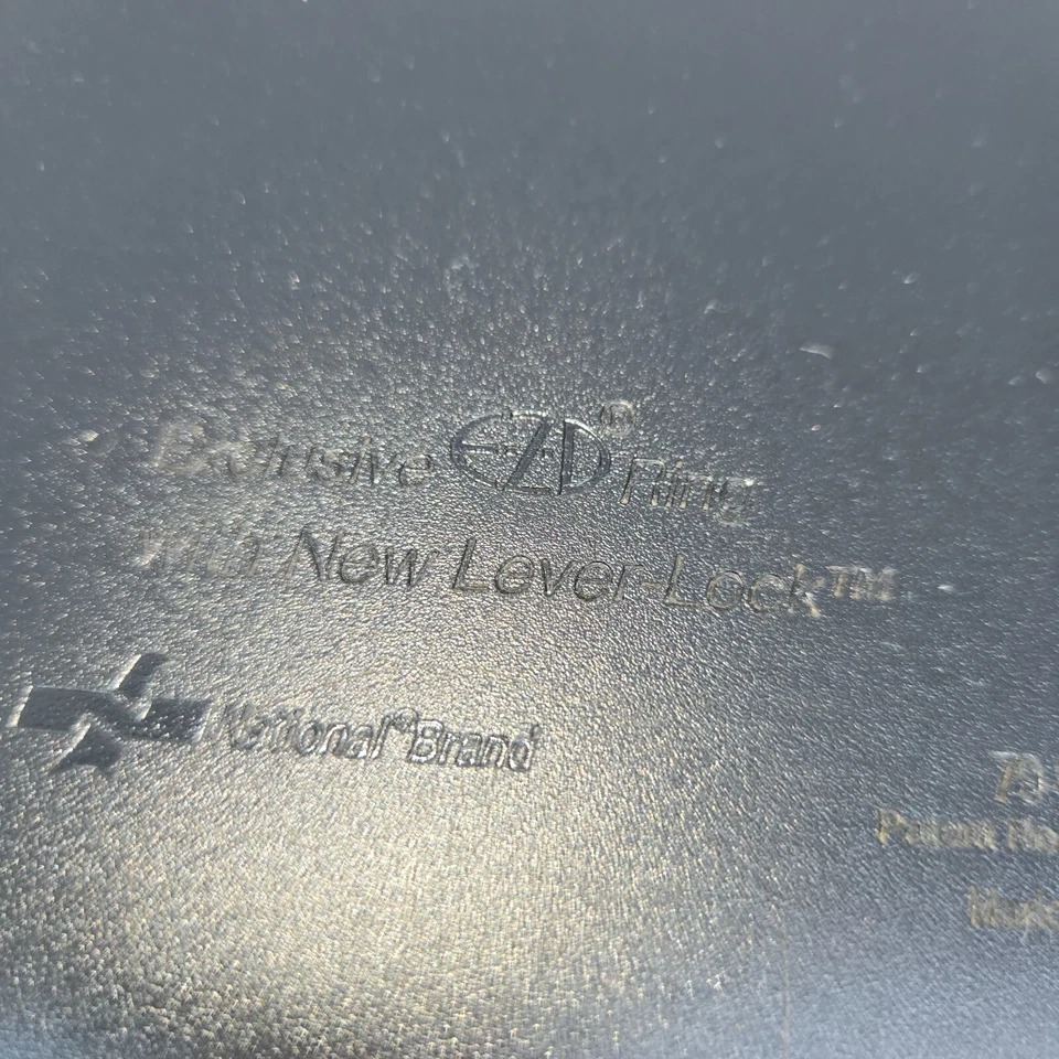 5" Heavy Duty 3-Ring Binder Finger Hole Locking D-Rings Black Vinyl Sheet Lifter - Image 3 of 4