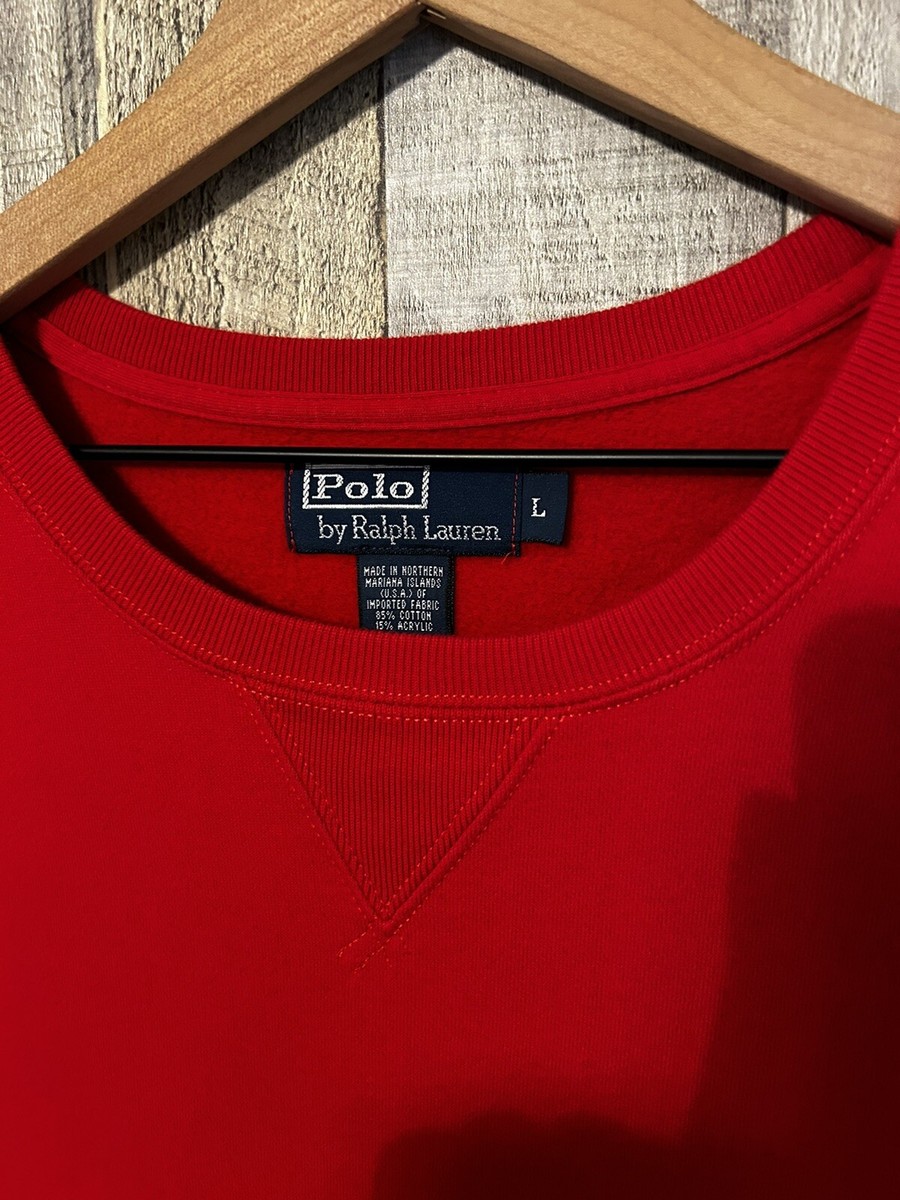 Vintage 90s Polo Ralph Lauren Red Essential Crewneck Sweatshirt
