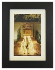 5 x 7 Picture Photo Frame Black, Gray or White Glass 4 x 6 Mat Wall Desk Mount