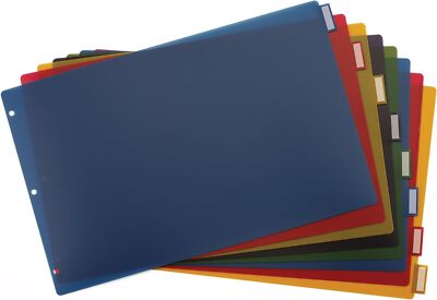 Cardinal 8 Tab Binder Dividers for 11.13'' x 0.02'' x 17.38'', Multicolor, Clear 