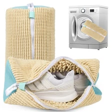 Shoe Washing Machine Bag 2-Pack Brown Reusable Sneaker Laundry Mesh Pouch