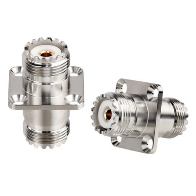 SO239 UHF Chassis Mount Connector 2 Pack Panel Flange Adapter RF Radio