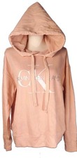 Calvin Klein Jeans Women s Pink Hoodie Graphic Logo Sweatshirt Size Large