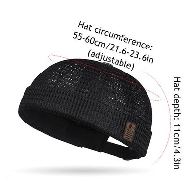 2pcs Breathable Quick Dry Mesh Skullcap Hat Summer Brimless