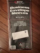 Pack of 100 Sleeves BCW Business Envelope #10 Sleeves 4 1/4 X 9 5/8 (#CS13)