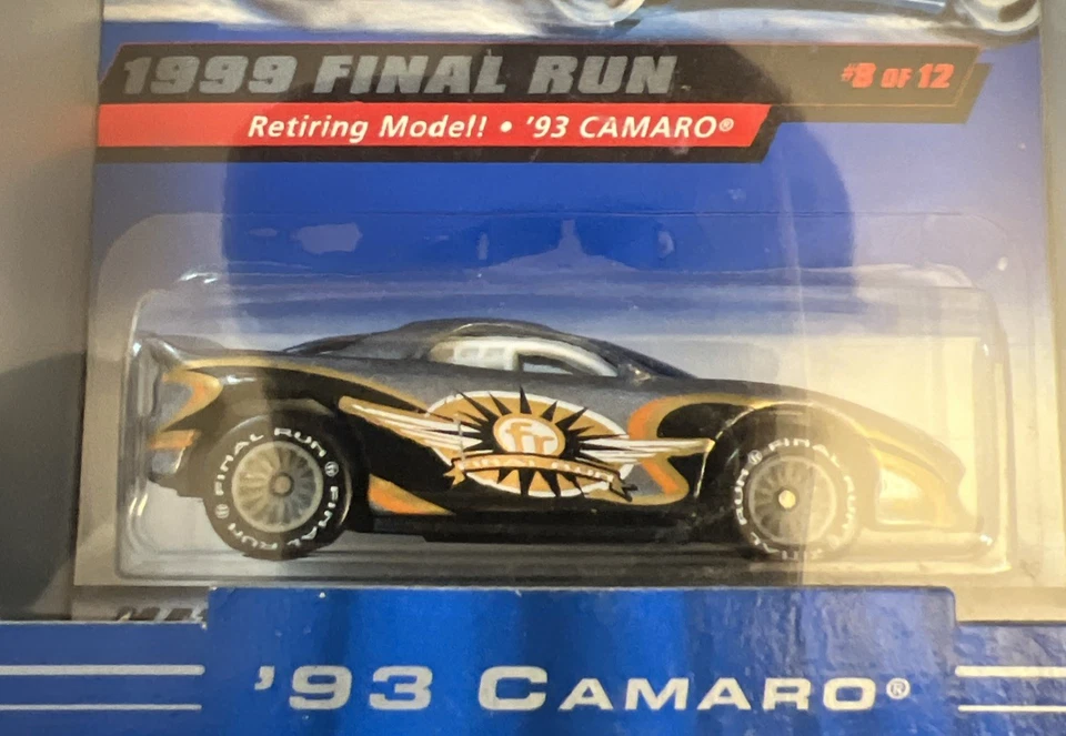 Hot Wheels '93 Camaro 1999 Final Run #8/12 Retiring Models New Sealed - Image 2 of 4