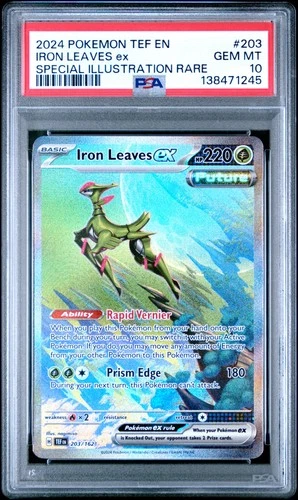 Iron Leaves EX 203/162 Special Illustration Rare Temporal Forces Pokemon PSA 10