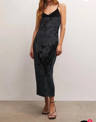 NWT Z Supply Selina Crushed Velvet Midi Dress XL Vamp Whimsigoth Witchy 90s