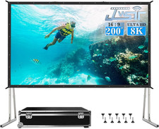 200 Inch Projector Screen with Stand,Upgraded...