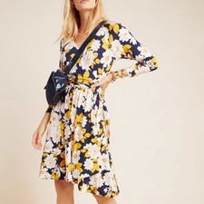 ANTHROPOLOGIE MAEVE Dress Angelique Wrap Dress MEDIUM