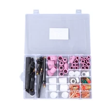 123PCS TIG Torch Parts Kit - Stubby Gas Lens & Alumina Cup for WP-17/18/26