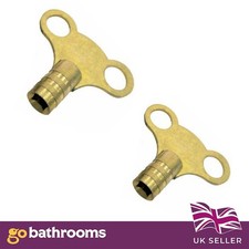 Radiator Plumbing Bleed Bleeding Key Keys Solid Brass for Venting Air Valve x 2