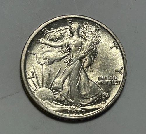 1917 WALKING LIBERTY HALF DOLLAR AU-BU