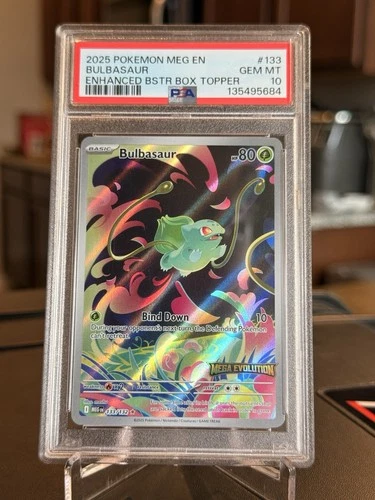 Pokemon Mega Evolutions Bulbasaur 133/132 Enhanced Topper Promo Stamped PSA 10