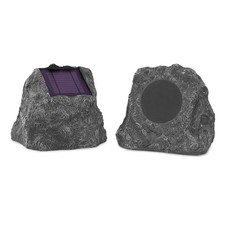 Victrola Solar Charging Bluetooth Outdoor Rock Speakers - Pair, Gray