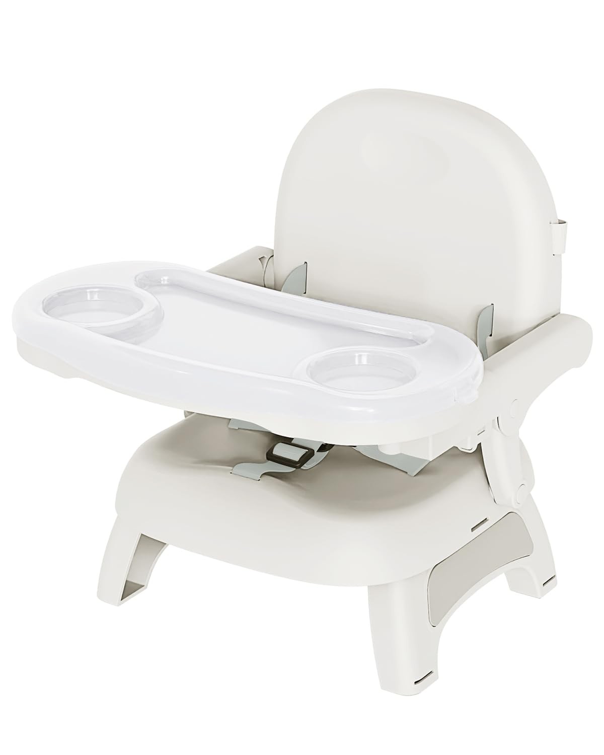 Baby Booster Seat 3-in-1 Foldable Dual Tray Harness Gray New In Box