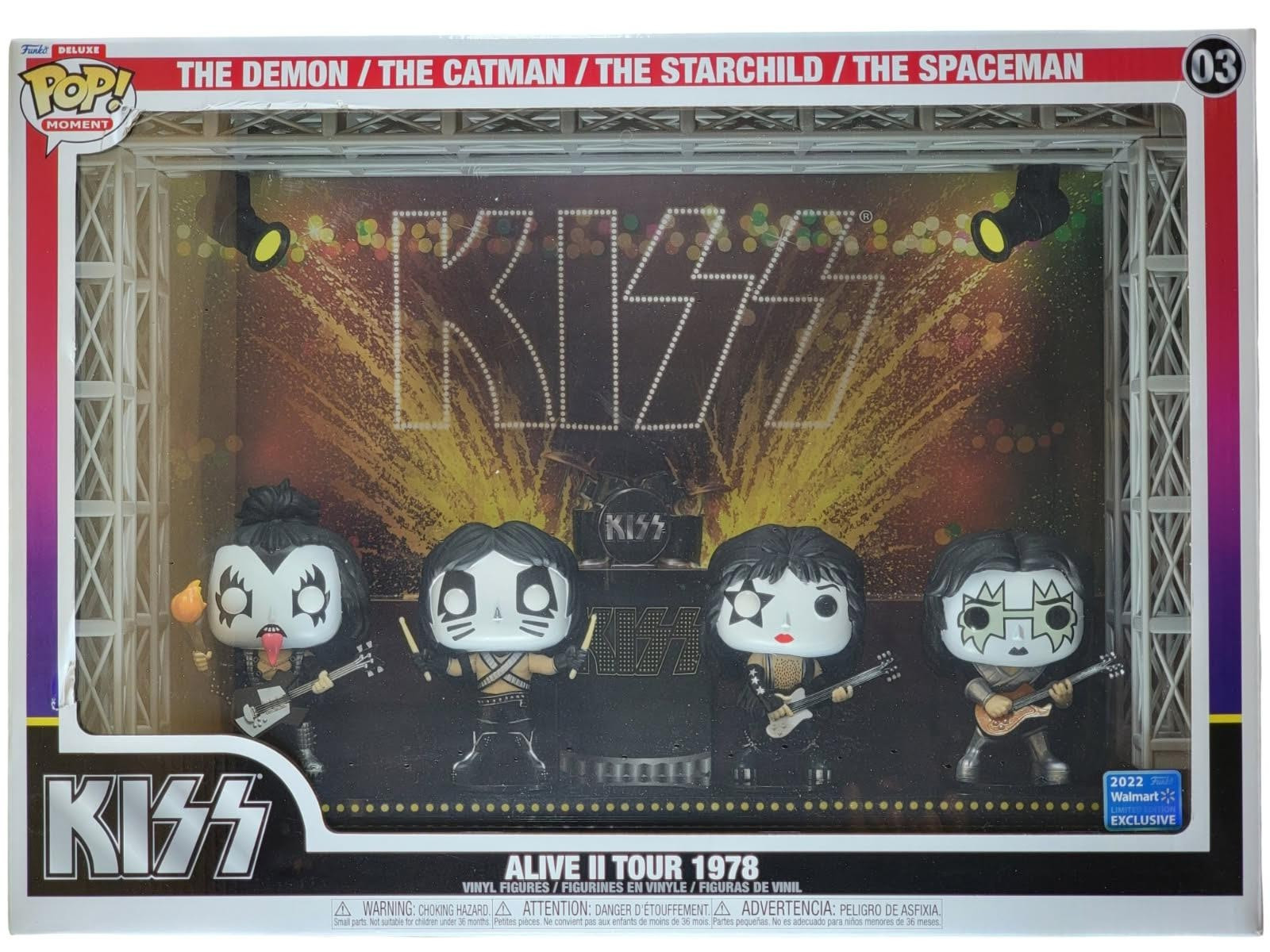 Funko Pop Moment Deluxe Kiss Alive II Tour in 1978 Vinyl Figures Damaged Box