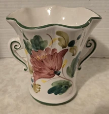 Vintage FTD Italian Hand Painted In Italy Floral Vase