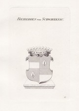 1830 Schwarzenau Wappen coat of arms Kupferstich engraving Heraldik heraldry