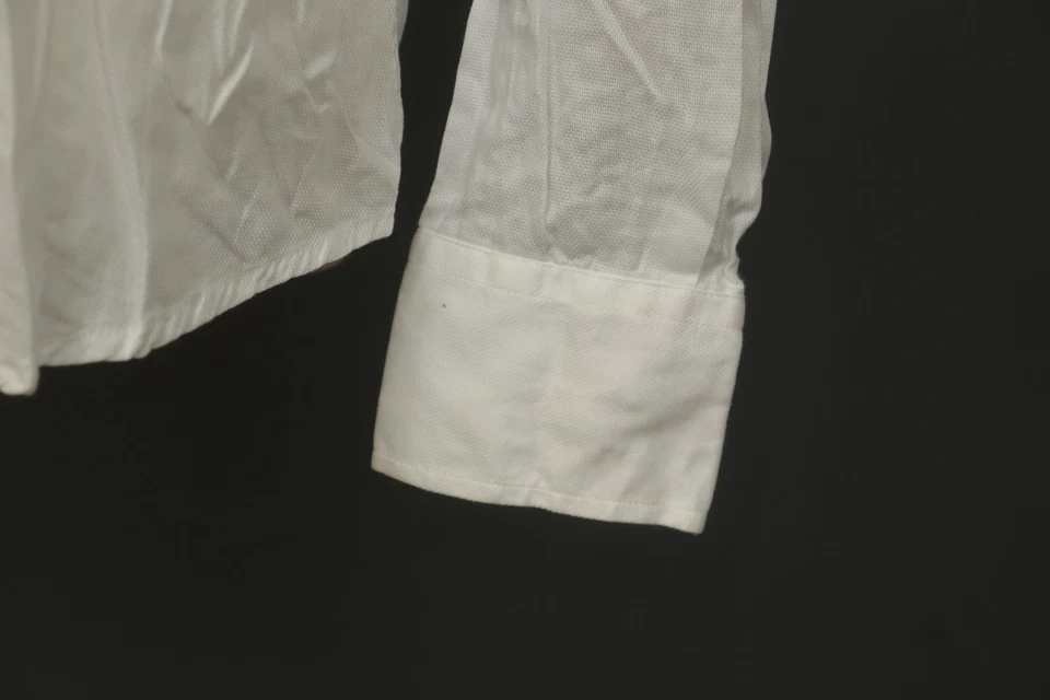 Camisa de vestir Romeo Gigli blanca con cuello de algodón manga larga con botones talla 42 Foto 4 de 4