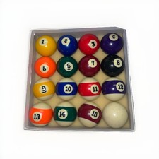 Vintage Pool Billiard Balls Set Complete 1-15 Plus Cue Ball