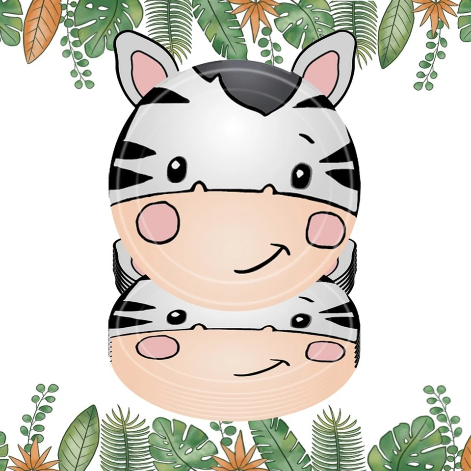 Dschungeltier-Thema, Pappteller, Tier-Einwegteller, Besteck-Set für Wildtie9951 - Bild 4 von 4