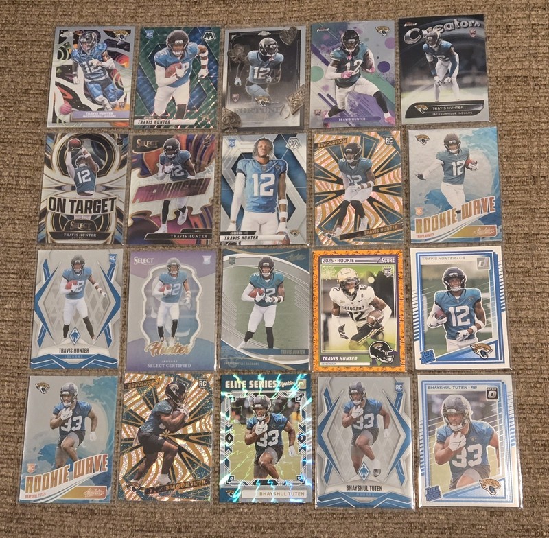 Travis Hunter Bhayshul Tuten Rookie Parallel Insert Lot Jacksonville Jaguars