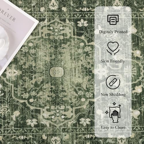 2' x 6' Boho Hallway Runner Rug Vintage Farmhouse Non Slip Soft Washable - Bild 4 von 6