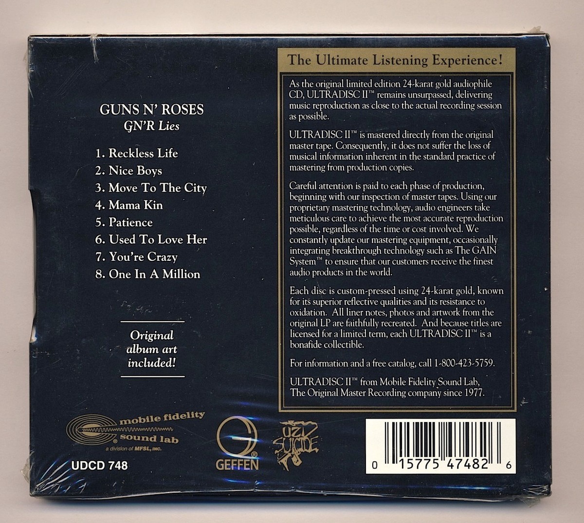 邦楽 GUNS N' ROSES - GNR Lies (ULTRA DISC II) 1999 GUNS N' ROSES GN'R Lies MFSL MASTER RECORDING 24K GOLD CD