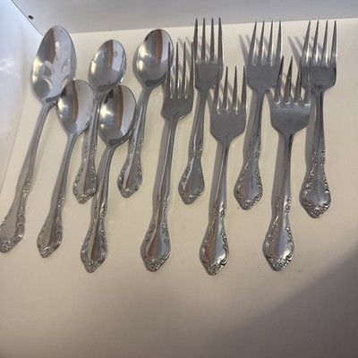 VTG MCM Estia Cascade Stainless Korea 5 Salad Forks, 1 Dinner Fork, 3 Tsp, 2 Sp