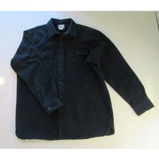 LL BEAN Men's Traditional Fit Navy Chamois Flannel Long Sleeve Shirt Large