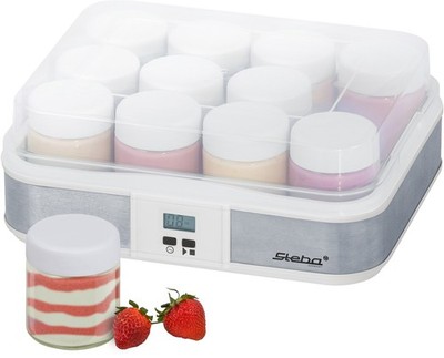 Steba JM 2 Joghurt-Maker Joghurt selbst machen - Joghurtbereiter Edelstahl weiß